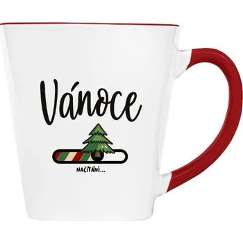 Hrnek kónický barevný s potiskem Vánoce načítání hrnek