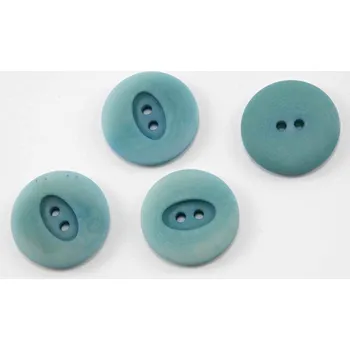 Knoflík Dírkový knoflík - tyrkysově modrý melír - průměr 2,2 cm