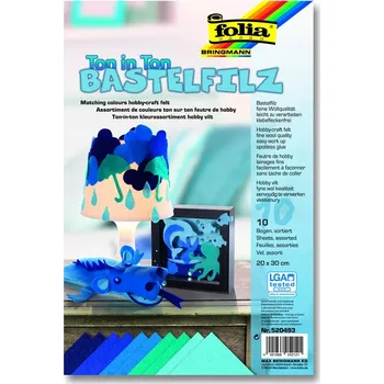 Dekorační filc A4 modrý mix 10ks