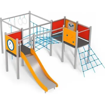 Dětské hřiště Playground System Velká šplhací sestava z nerezu - se skluzavkou 11306