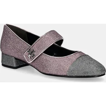 Dámské lodičky Semišové lodičky Tory Burch Cap-Toe Mary Jane Pave Heel Ballet růžová barva, na podpatku, 162495-500 162495.500 30X, EUR 36