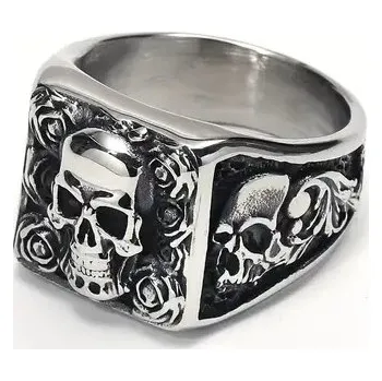 Prsten Prsten lebka - ocelový (13) (Prstýnek lebka (ocel))