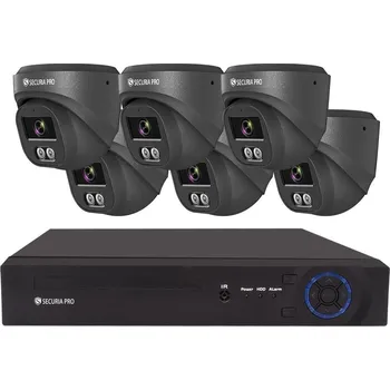 Kompletní kamerový systém Securia Pro IP kamerový systém NVR6CHV8S-B SONY DOME smart, černý Pevný disk: bez disku