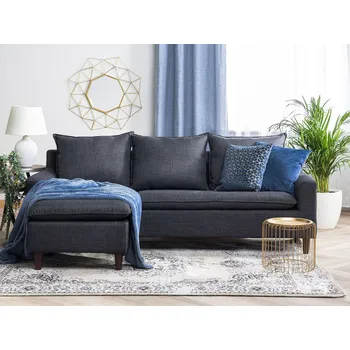 Pohovka Čalouněná rohová pohovka pravostranná tmavě šedá čalouněná sedačka nábytek do obývacího pokoje Beliani