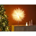 Dekorativní lampa ve tvaru sněhové vločky bílá papírové stínidlo železný stojan vánoční dekorace ruční výroba Beliani