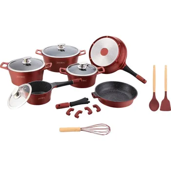Hrnec Royalty Sada nádobí ES1014M 17 ks, barva burgundy
