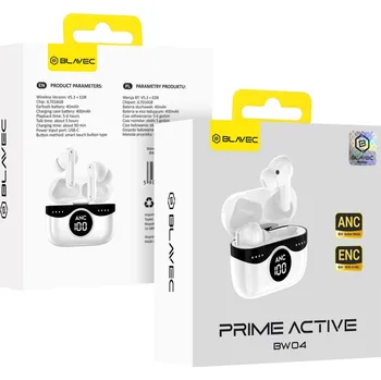 Sluchátka Bezdrátová sluchátka Blavec TWS BW04 Prime Active ANC+ENC (BW04PA-W) bílá