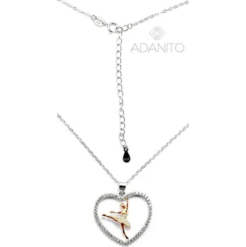 Náhrdelník Stříbrný náhrdelník baletka v srdíčku