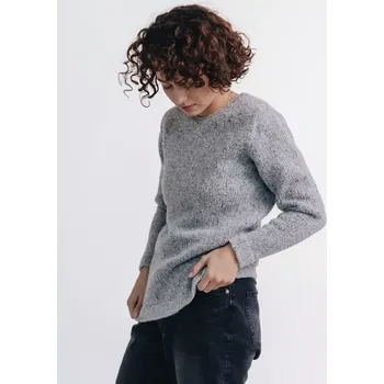 Dámský svetr Dámský vlněný slim fit svetr Alpaka Blend Šedá XS-S