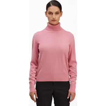 Dámský svetr Dámský vlněný rolák Merino Blend Růžová M