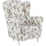 Křeslo ušák CHARLOT — látka, více variant Kondela Rose 18 - bílé nohy