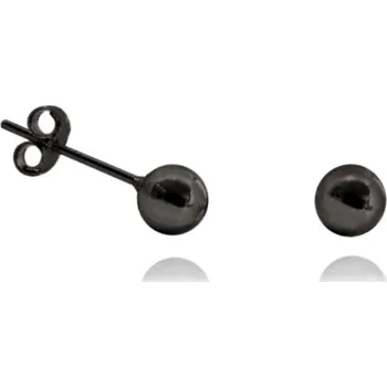 Náušnice Černé stříbrné náušnice kuličky 5 mm