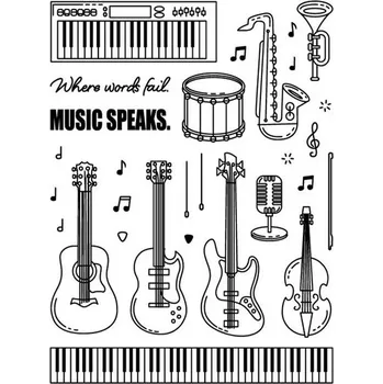 Dětské razítko AE production Razítko silikonové HUDEBNÍ NÁSTROJE 2