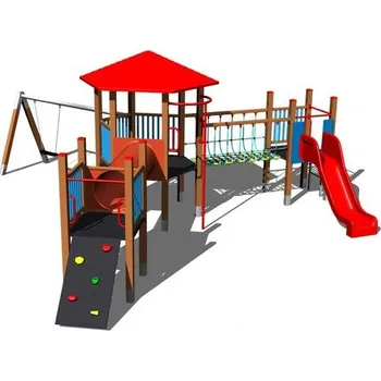 Dětské hřiště Playground System DĚTSKÉ HŘIŠTĚ - multifunkční sestava se skluzavkou a houpačkou 6U306K - celokovová