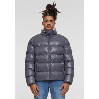 Pánská casual bunda Recycled Zip neck Puffer Jacket - dark stone S