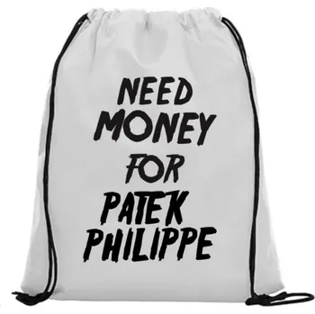 Sportovní vak Vak na záda - Need money for Philippe Bílá