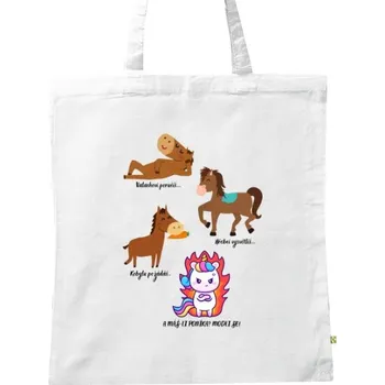 BIO plátěná taška s potiskem Roztomilá plátěná taška pro koňáky