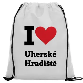 Sportovní vak Vak na záda - I love Uherské Hradiště Růžová