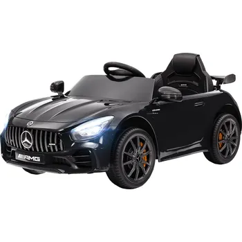 Dětské elektrovozidlo AIYAPLAY dětské elektrické autíčko 12 V dětské autíčko s dálkovým ovládáním 2.4G, USB, MP3, hudba, elektrické vozidlo se světly, měkký start, funkce zpětného chodu, 3-5 km/h, pro děti 3-6 let, černé