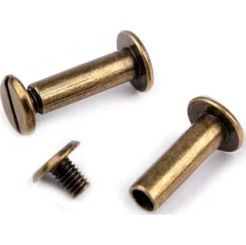 Šroub Stoklasa Knihařský šroub 12; 16; 20 a 25 mm Balení: 10 pár, Varianta: 4 (16 mm) staromosaz