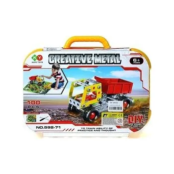 Klocki metalowe do skręcania z matą w walizce