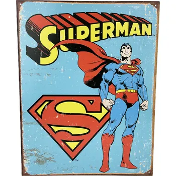 Plechová cedule D.E. metal signs Plechová cedule Superman ikona hrdinství 40,5 cm x 32 cm