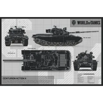 Plakát Plakát, Obraz - World of Tanks - Centurion Action X