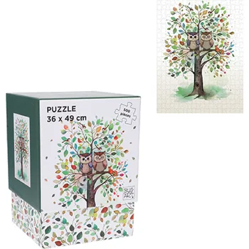 Puzzle Puzzle 500 dílků PUZZS59G01 BUG ART SOVY KIUB