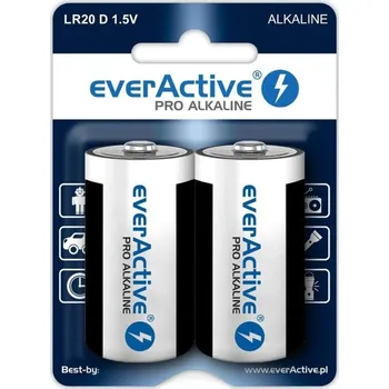 Článková baterie everActive alkalické D baterie Mono LR20 1,5V - 2ks v blistru