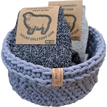 Dárková krabička Háčkovaný koš Ponožky Lila Ponožky 40-43