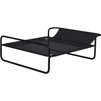 Pelíšek pro psa PawHut Dog Lounger Outdoor, vyvýšený pelíšek pro psy s prodyšným síťovaným potahem, pelíšek pro malé a střední psy černý 91 x 69 x 29 cm