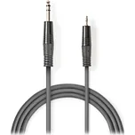 NEDIS stereo audio kabel/ 6,35 mm zástrčka - 3,5 mm zástrčka/ šedý/ 1,5m COTH23205GY15