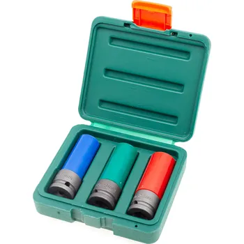 Gola hlavice Sada nástrčných hlavic 1/2", s krytkou na ALU pro rázové utahováky - JONNESWAY S18A4103S