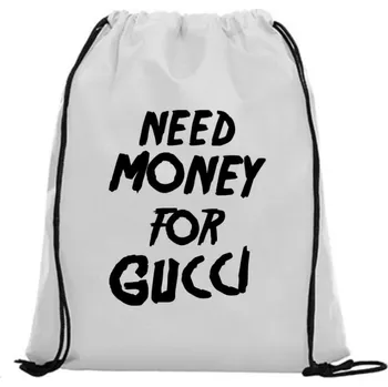 Sportovní vak Vak na záda - Need money for Gucci Zelená