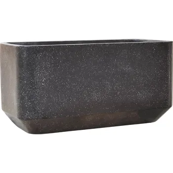 Květináč Baq Terrazzo Rounded Rectangle Black V 40 cm / D 80 cm