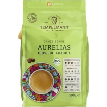 Tempelmann Aurelias 100% BIO Arabica zrnková káva 500g