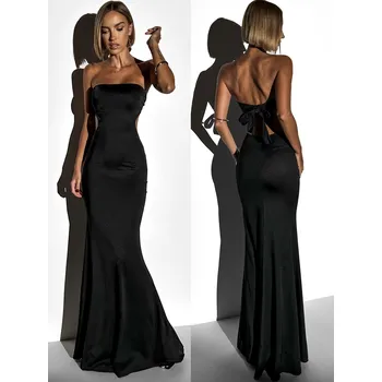 Dámské šaty SARANDA černé zeštíhlující dlouhé šaty ONESIZE