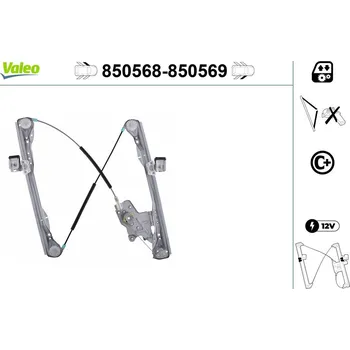 Stahovačka okna Zvedací zařízení oken VALEO 850568