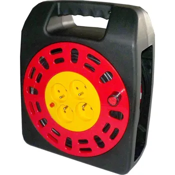 Napájecí kabel Prodlužovací přívod 25m-naviják, 4x10A, 3x1mm2