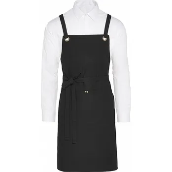 Kuchyňská zástěra SG Accessories - BISTRO (Ex JASSZ Bistro) Zástěra Provence s překříženými pásy a mosaznými očky Barva: Černá