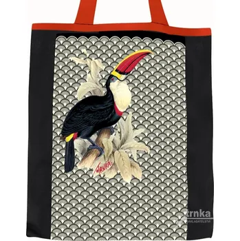 Nákupní taška Plátěná nákupní taška, Tukan v černobílém