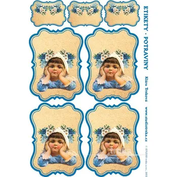 Speciální papír Samolepicí etikety bez nápisů, pomněnky, 1 arch