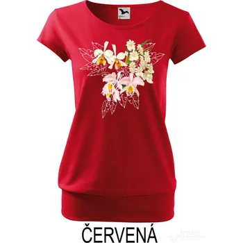 Dámské tričko Dámské tričko volný střih, Tajemství orchidejí Barva: Červená, Velikost: XXL