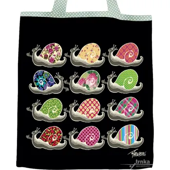 Nákupní taška Plátěná nákupní taška, Šneci v černém