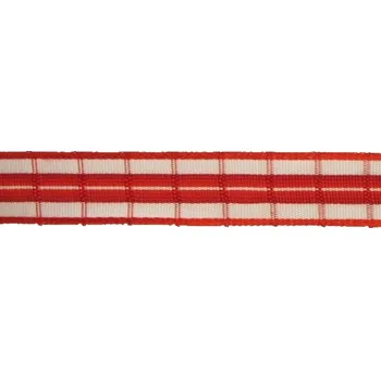 Stuha Kostková stuha s adrátem, 15 mm, červená
