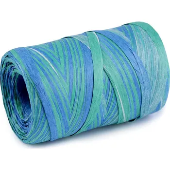 Příze Lýko rafie přírodní multicolor, k pletení tašek, šíře 5-8 mm