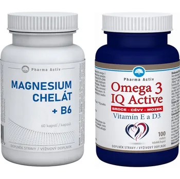 Pharma Activ Magnesium Chelát + B6 60 cps. + Omega 3 IQ Activ 100 tob.