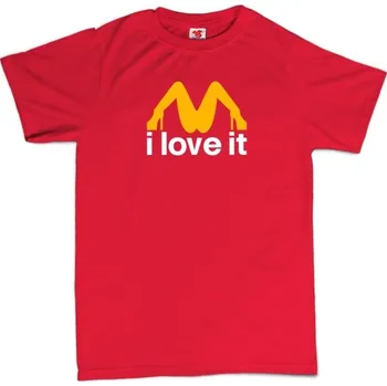 Žertovný předmět I love it - pánské tričko s potiskem XL červená - red Bílá - 401