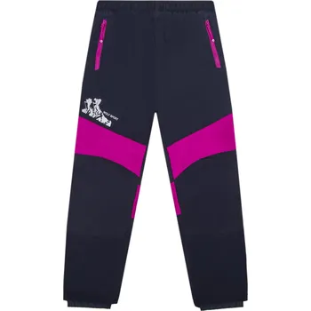 Dívčí kalhoty Dívčí šusťákové kalhoty, zateplené - Wolf B2274,tmavě modrá/ růžová Barva: Modrá tmavě, Velikost: 158
