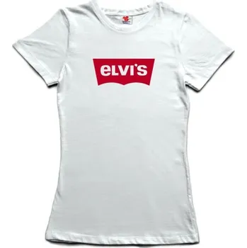 Žertovný předmět Elvi´s - dámské tričko s potiskem XXL bílá - white Červená - 408